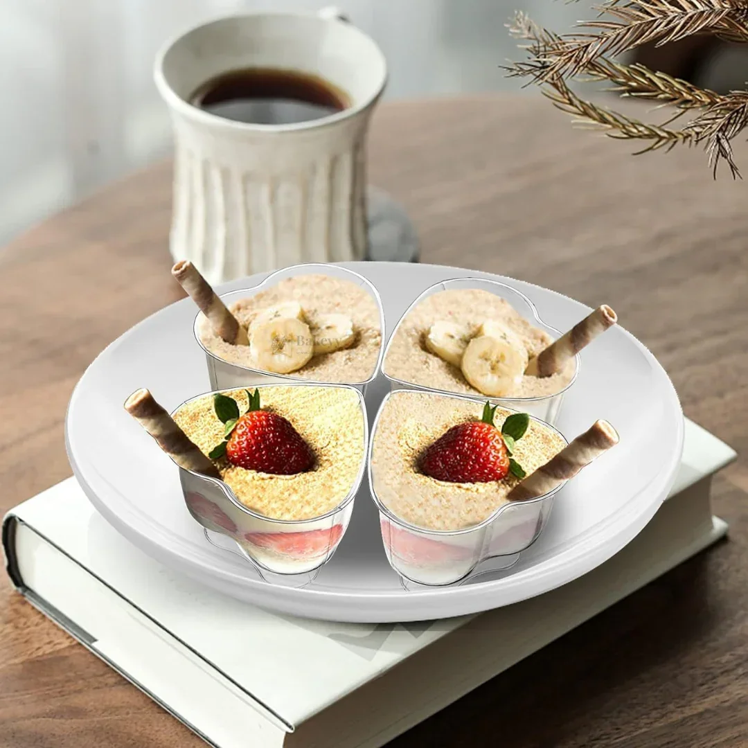 70ml Heart-Shaped Clear Dessert Cup | D54 | Transparent Plastic Dessert Bowl | Party & Event Serveware | Pack of 30 - Image 6