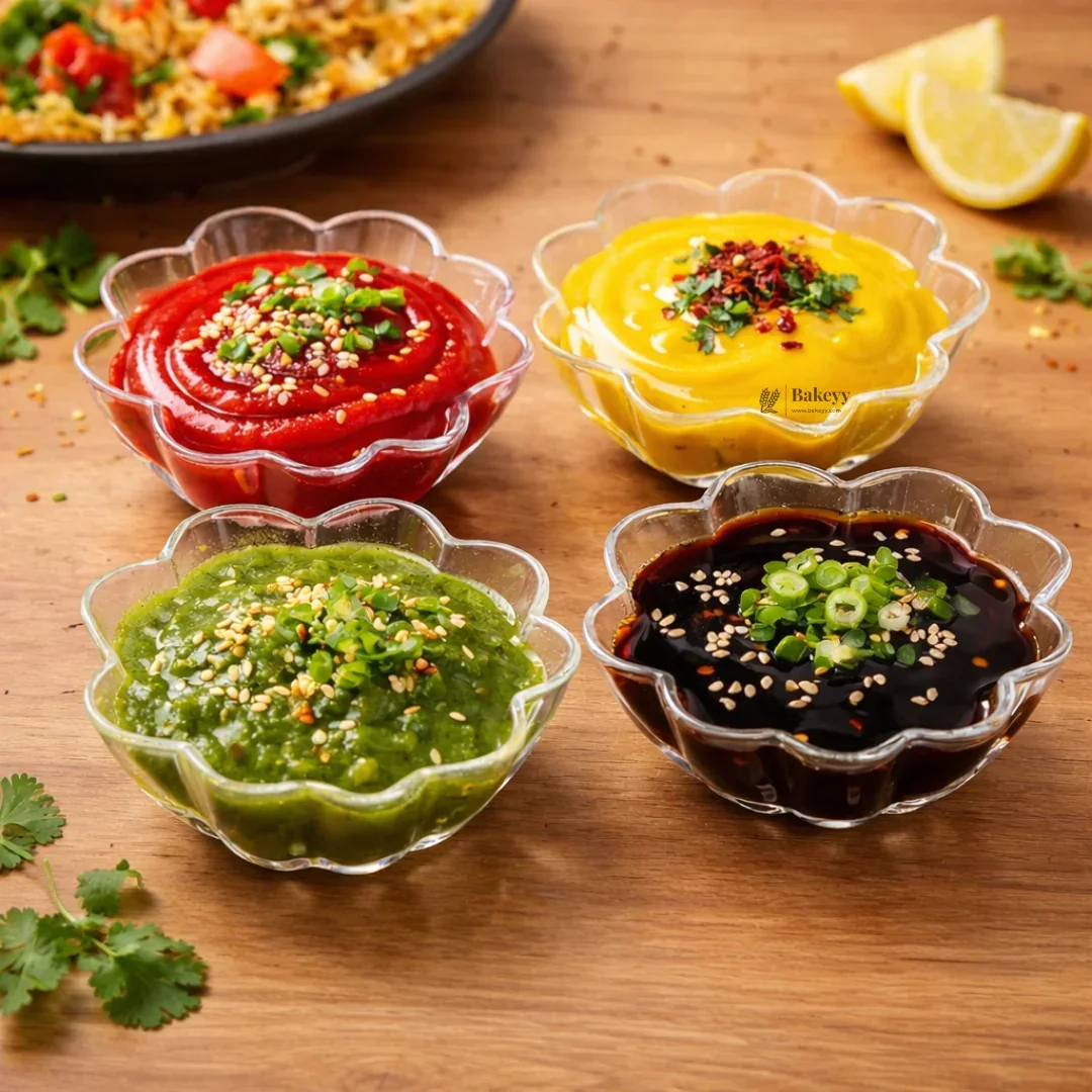 50ml Clear Flower-Shape Dip & Sauce Bowl | Flower Shape Bowl | D-43 | Pack of 25