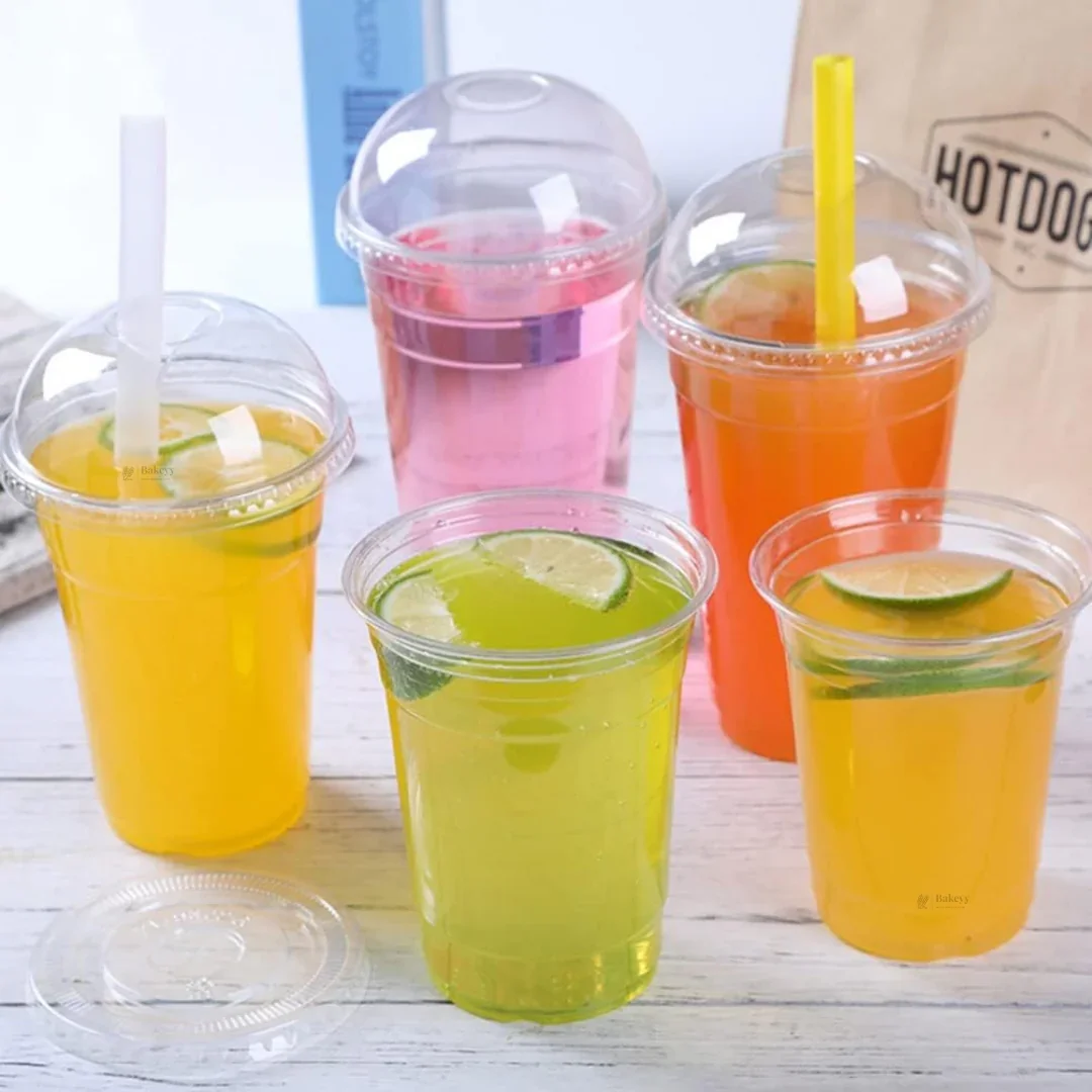 Clear Plastic Dome Lid Cup | 3 Capacity Options | 350ml, 375ml, 500ml | Transparent Disposable Beverage Cup | Pack of 50 - Image 5