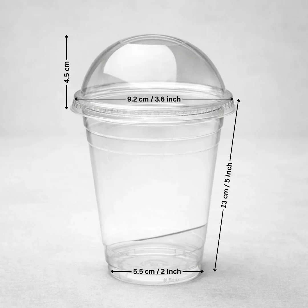 Clear Plastic Dome Lid Cup | 3 Capacity Options | 350ml, 375ml, 500ml | Transparent Disposable Beverage Cup | Pack of 50 - Image 7