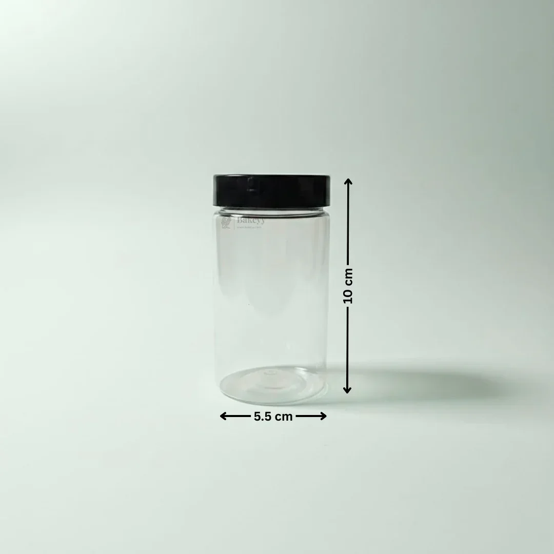 Clear Plastic Storage Jars with 53 mm Screw Lid | PET Jar With Black Lid | Multiple Sizes Available | Pack of 12 - Image 6
