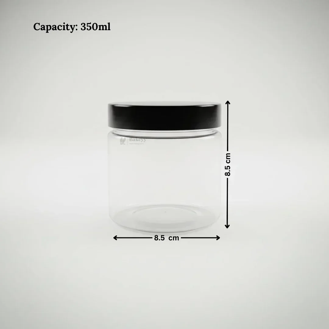 Clear Plastic Storage Jars with 83 mm Screw Lid | PET Jar With Black Lid | Multiple Sizes Available | Pack of 12 - Image 6