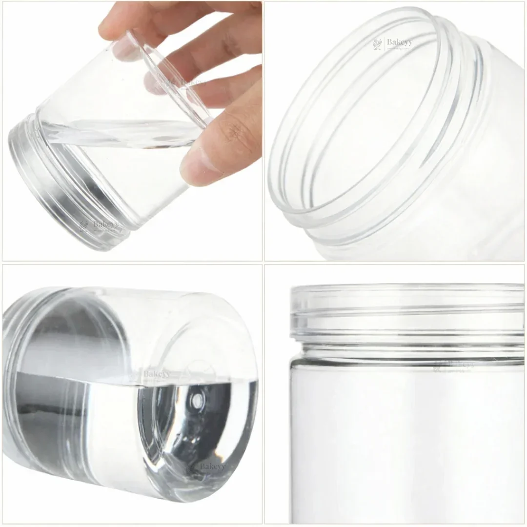 Clear Plastic Storage Jars with 83 mm Screw Lid | PET Jar With transparent Lid | Multiple Sizes Available | Pack of 12 - Image 2