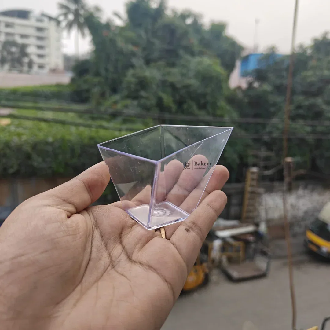 Clear Square Dessert Cup | Tapered Finish | Pack of 25 - Image 2