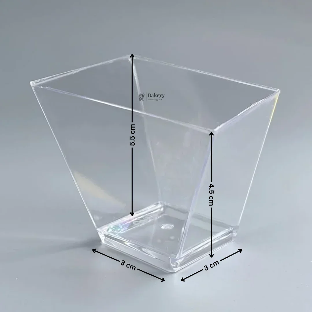 Clear Square Dessert Cup | Tapered Finish | Pack of 25 - Image 3