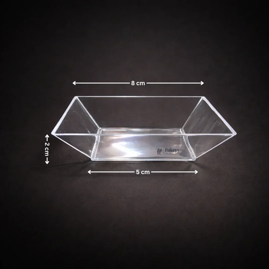 Clear Square Dessert Serving Bowl | Mini Plate | Pack of 50 - Image 3