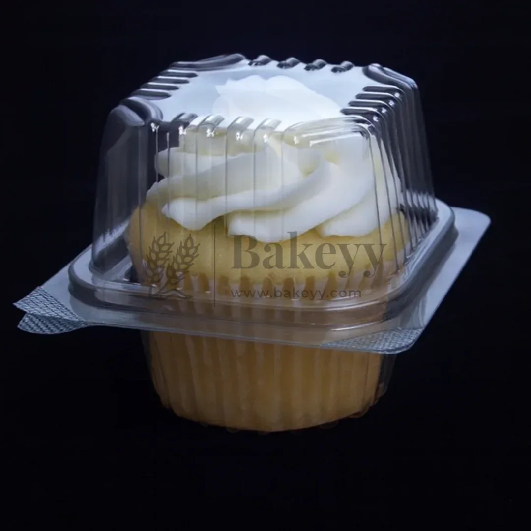 Clear Stackable One Cavity Cupcake Boxes | Pack of 50 - Image 4