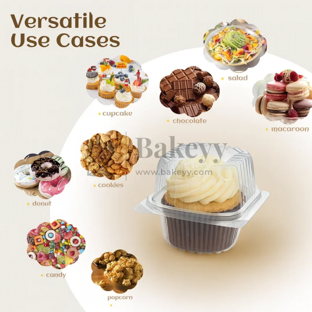 Clear Stackable One Cavity Cupcake Boxes | Pack of 50 - Image 5