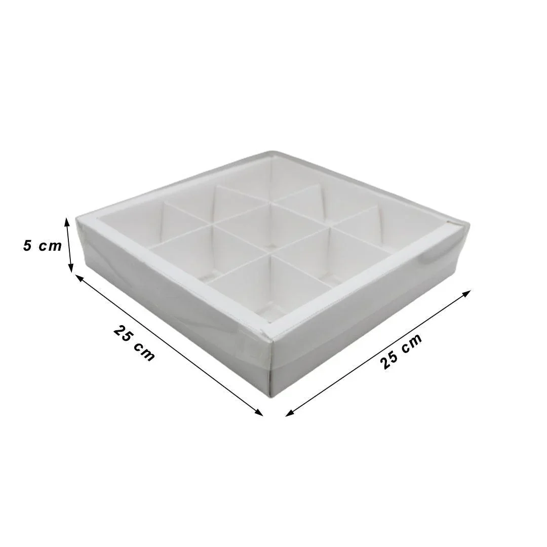 Clear Transparent 9 Cavity Brownie Box | White Color | Pack Of 10 - Image 3