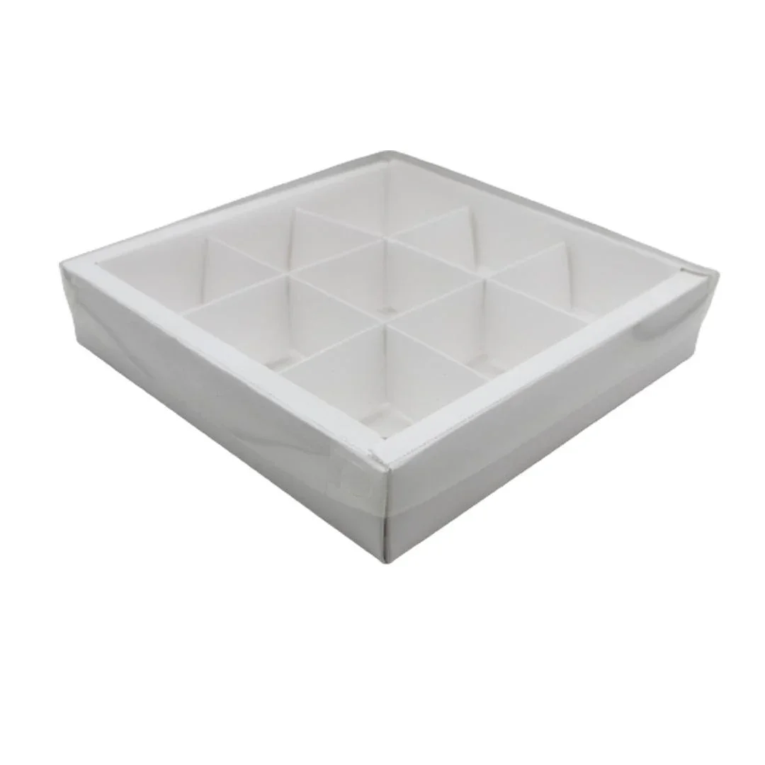 Clear Transparent 9 Cavity Brownie Box | White Color | Pack Of 10 - Image 4