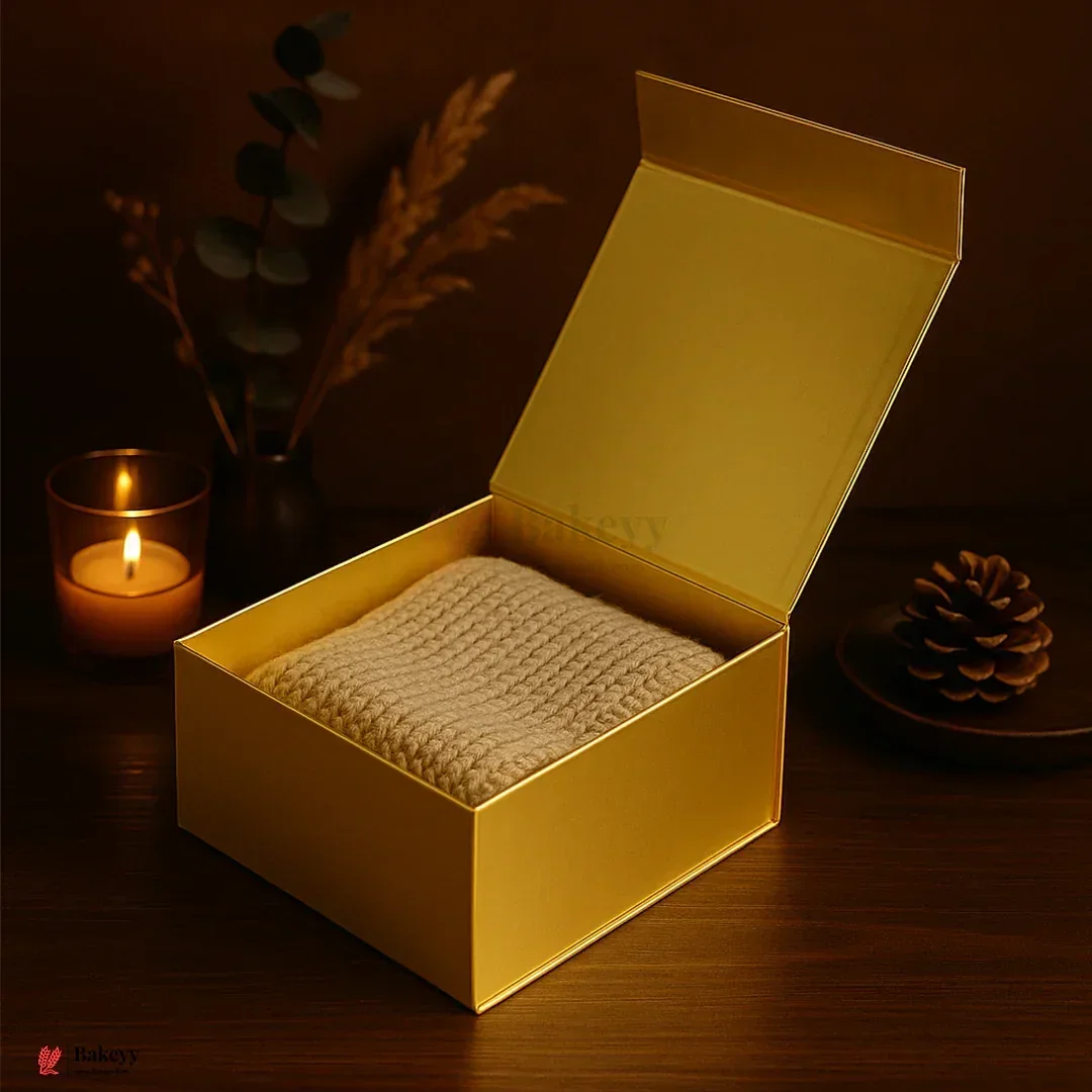 Premium Gold Collapsible Hamper Box with Magnetic Lid | Pack of 1 - Image 5
