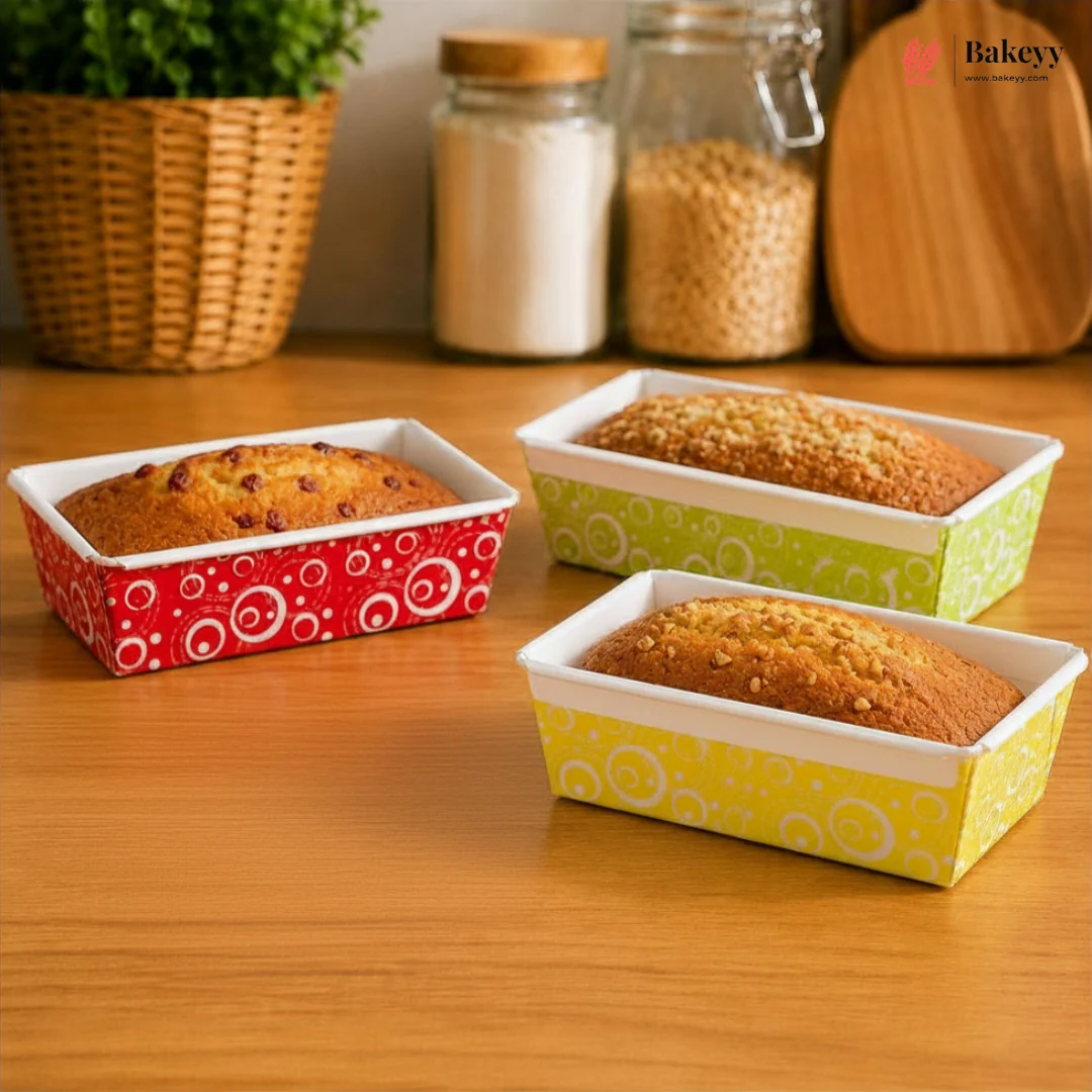Colourful Rectangle Paper Loaf Baking Mould | Pack of 25 - Image 8