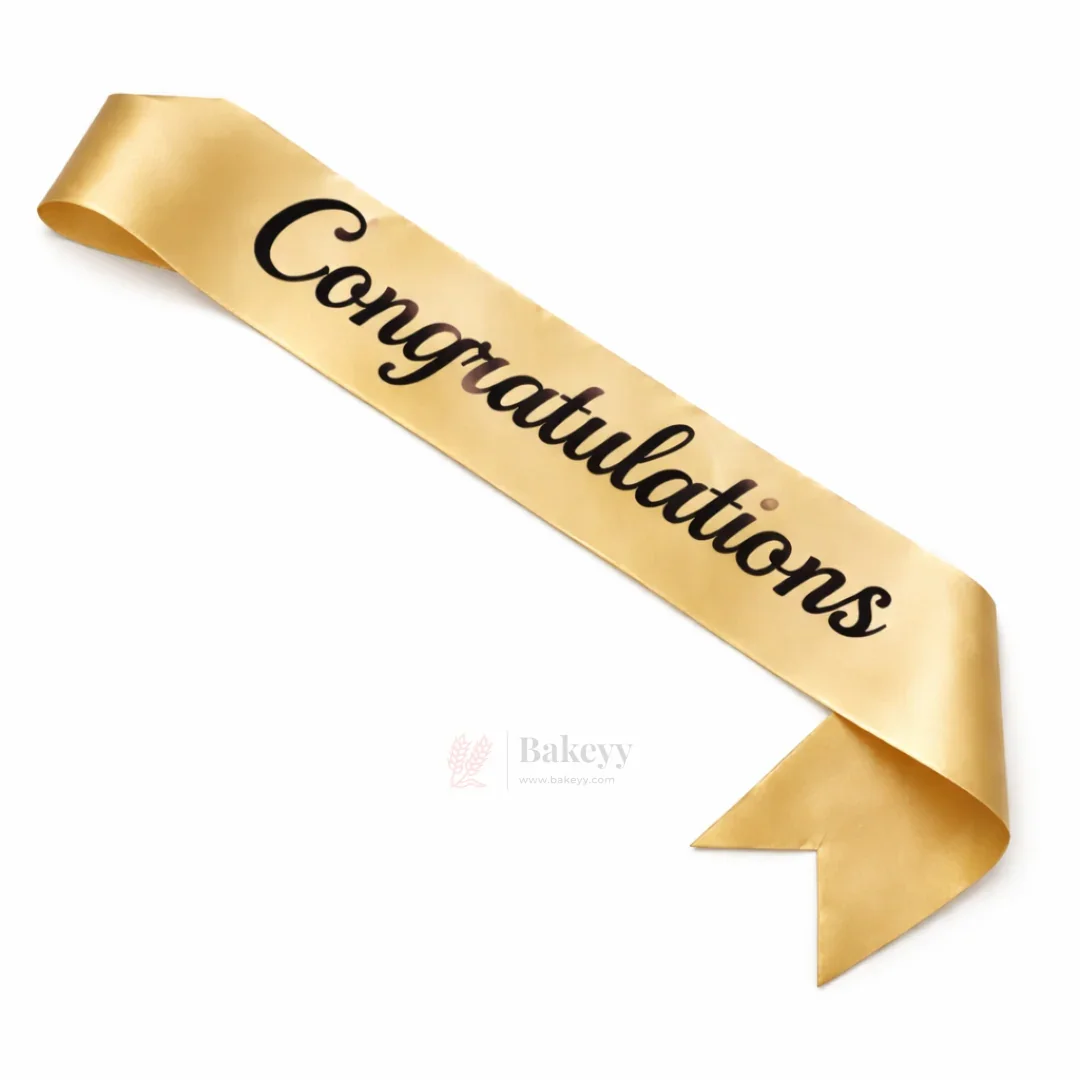 Congratulations Celebration Party Sash | Premium Satin Script Design | Pack of 1 - Image 4