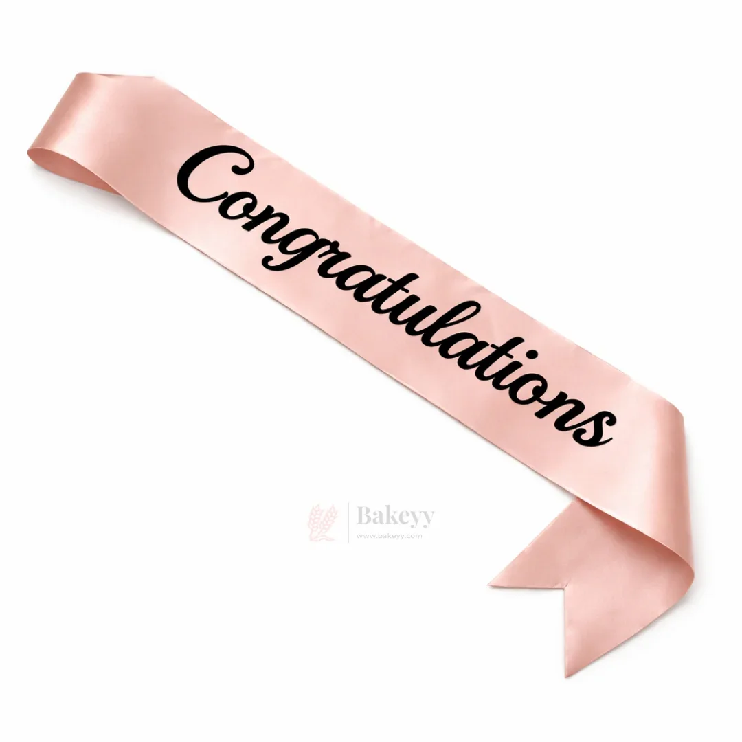 Congratulations Celebration Party Sash | Premium Satin Script Design | Pack of 1 - Image 5