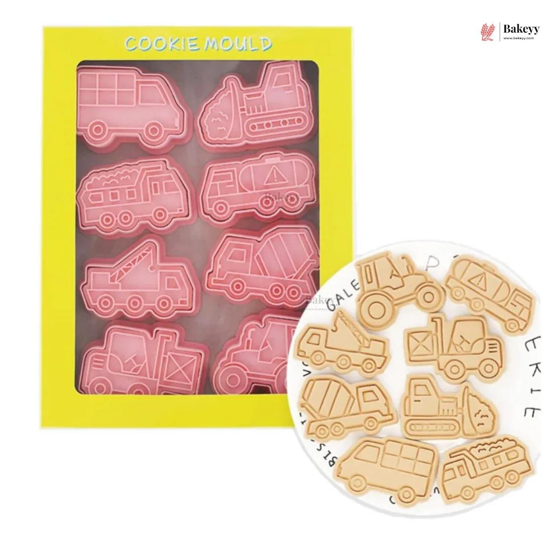 Construction Vehicle Theme Cookie Cutter & Embosser Set | 8 Piece | Pack of 1 - Image 4