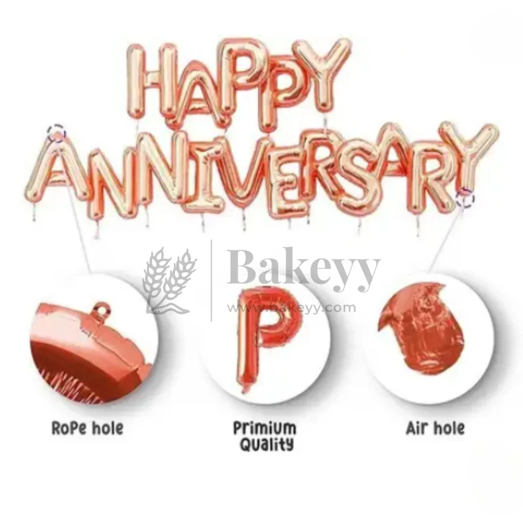 Copper Gold “Happy Anniversary” Foil Balloon Set | Pack of 1 - Image 2