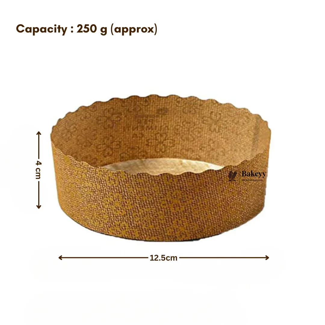 250 g Bake and Serve Round Mould | Paper Baking Mould | Plum Cake Mould | Pack of 25 - Image 3
