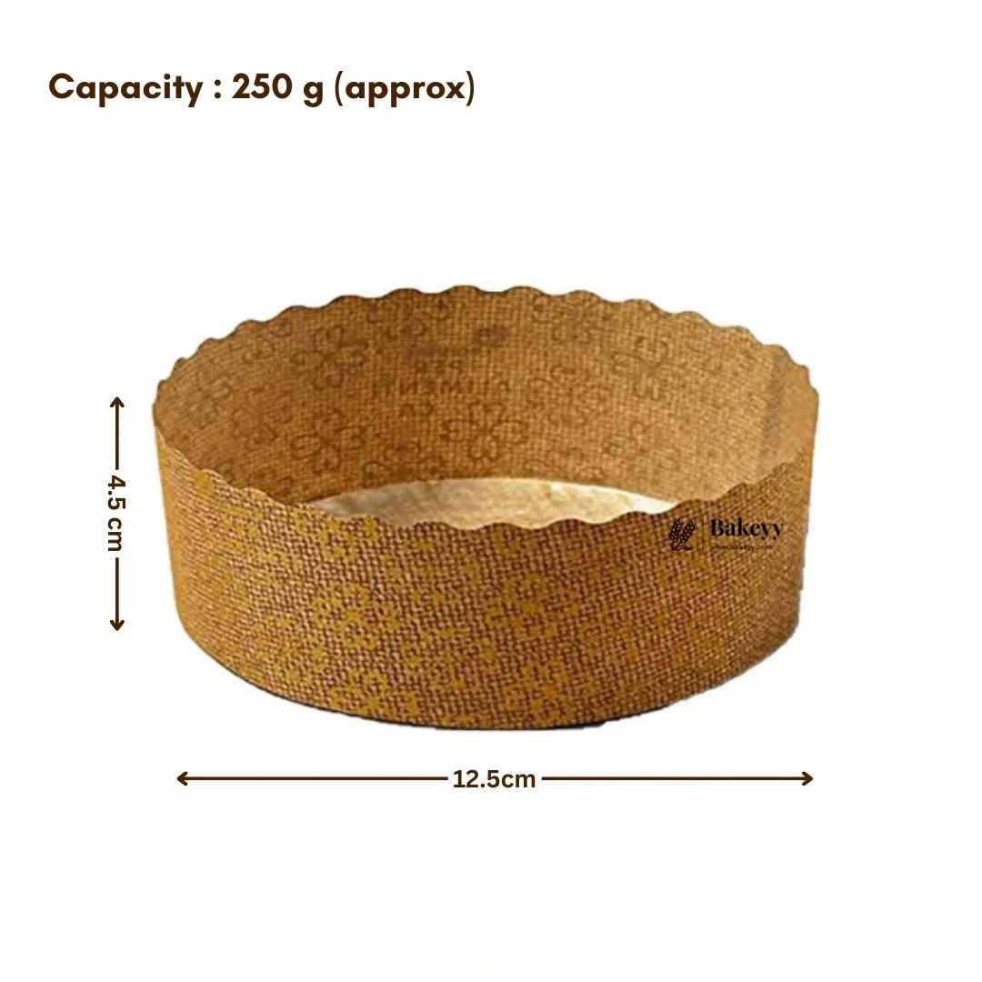 250 g Bake and Serve Round Mould | Paper Baking Mould | Plum Cake Mould | Pack of 25 - Image 4