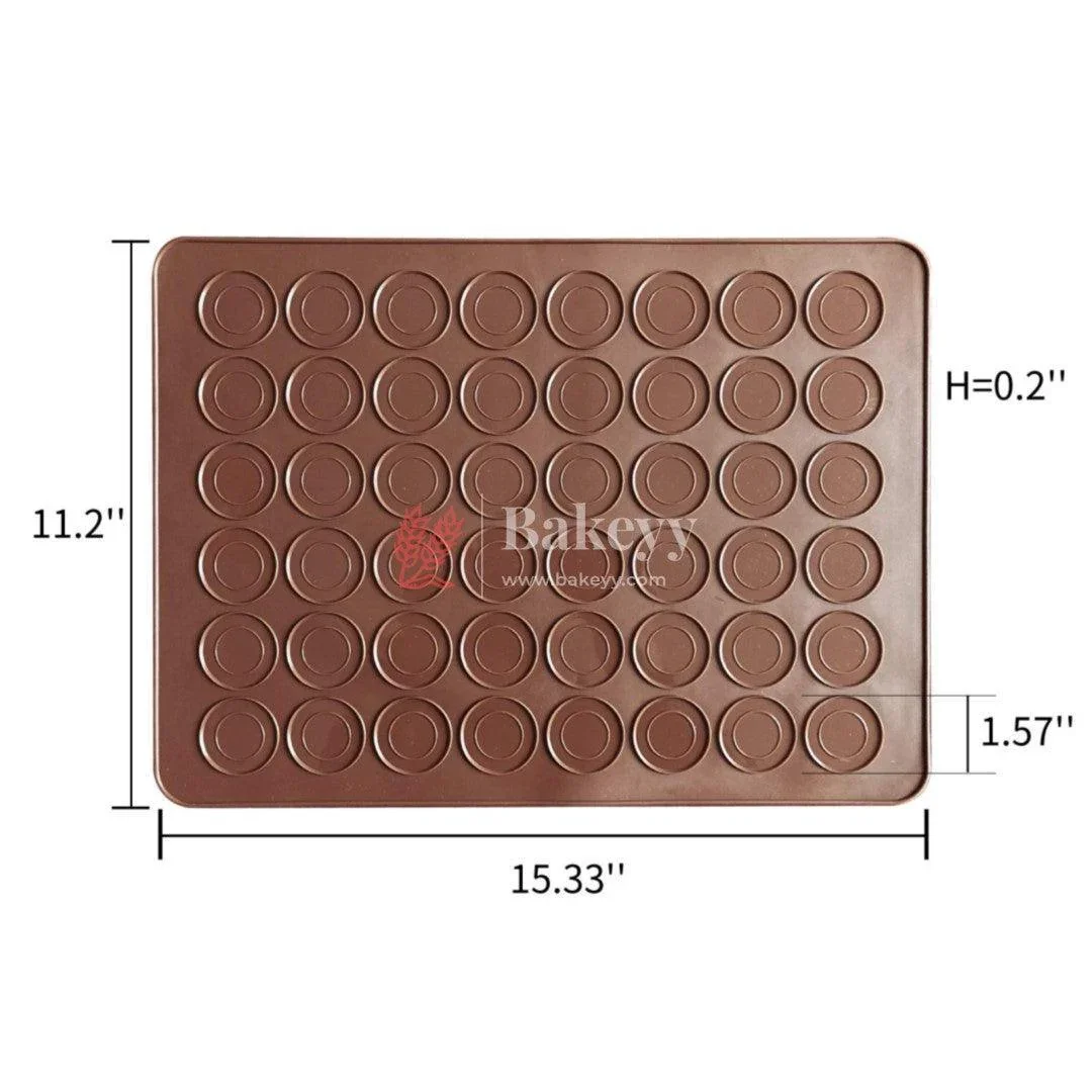 1 Piece-38.5x28 cm Silicone Macron Baking Mats, Non-Stick Silicone Baking Mats, Food Safe Baking Mat, Great For Macron, Cookies, Bread, Pastry, Dessert (48 Cavity) - Image 2