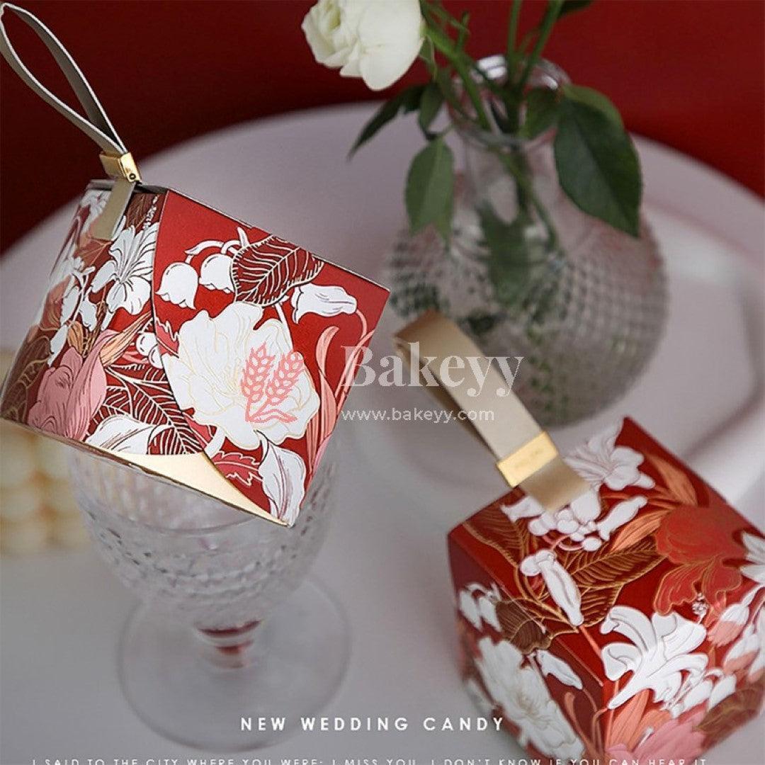 10 Pcs Wedding Cube Party Candy Boxes Bow Candy Box Berry Candy Box Flower Bead Candy Box Birthday Gift Box for Wedding Bridal Shower Birthday Party - Image 4