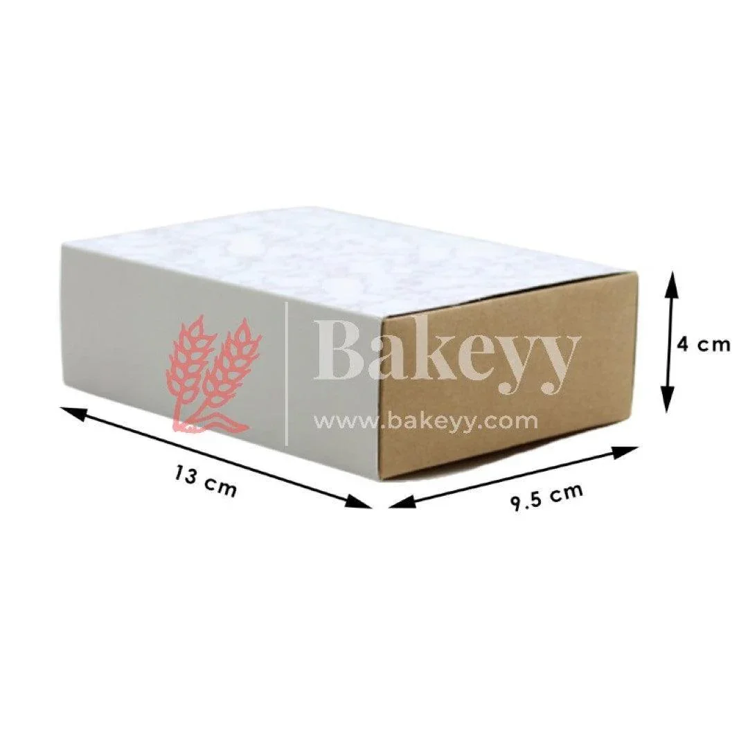 White Printed Slider Rigid Boxes, DIY Gift Box, Cookie Boxes, Biscuit Boxes | Pack of 10 - Image 5