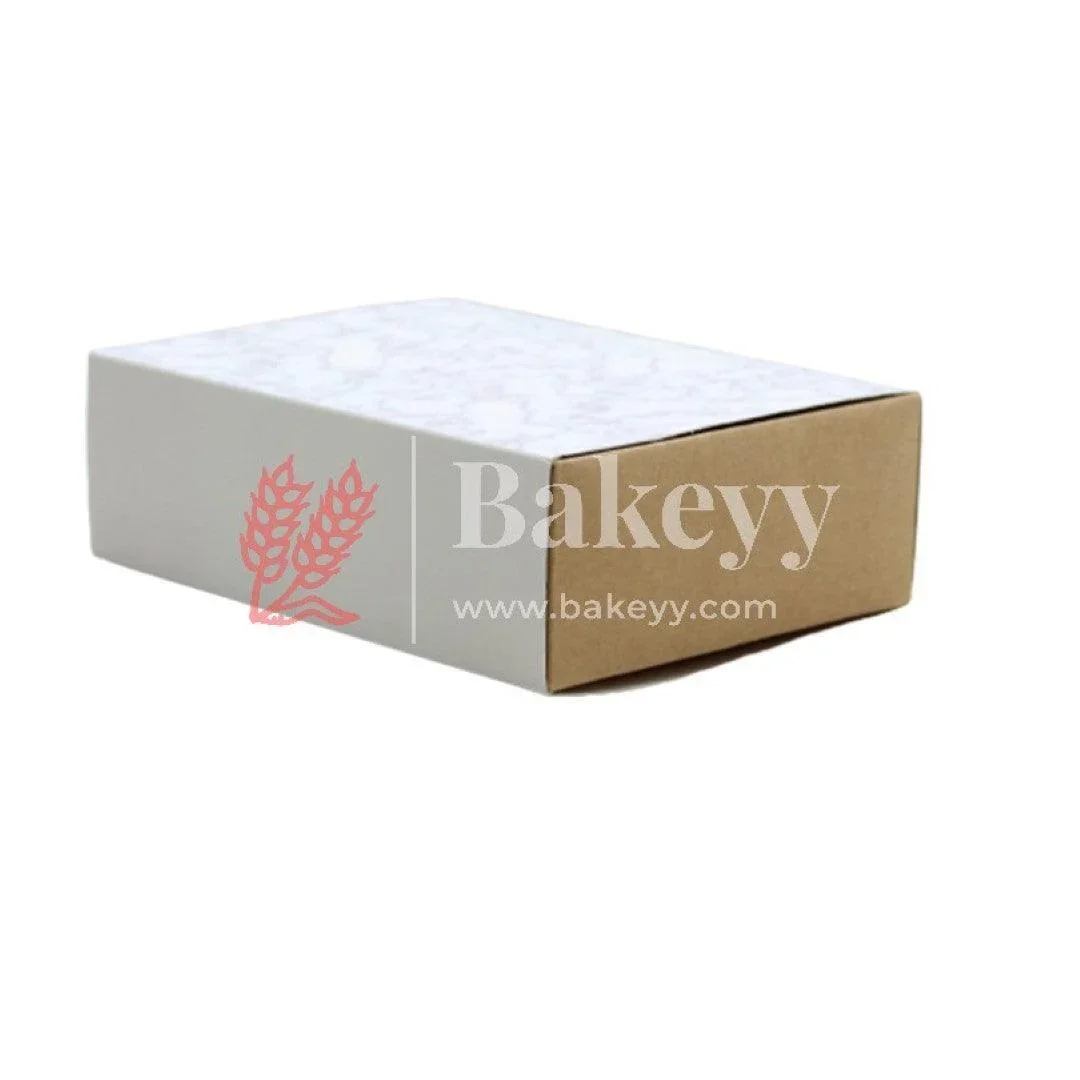 White Printed Slider Rigid Boxes, DIY Gift Box, Cookie Boxes, Biscuit Boxes | Pack of 10 - Image 6