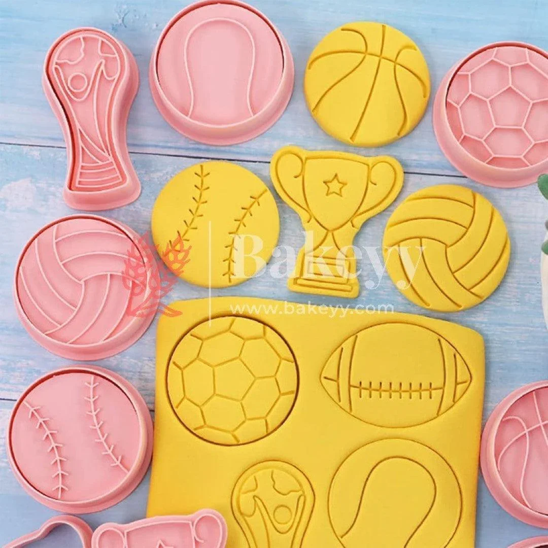 8Pcs Biscuit Mould, Non-stick Multi-purpose DIY Cartoon Biscuit Cutter, BPA Free, Football Rugby Cookie Template - Image 4