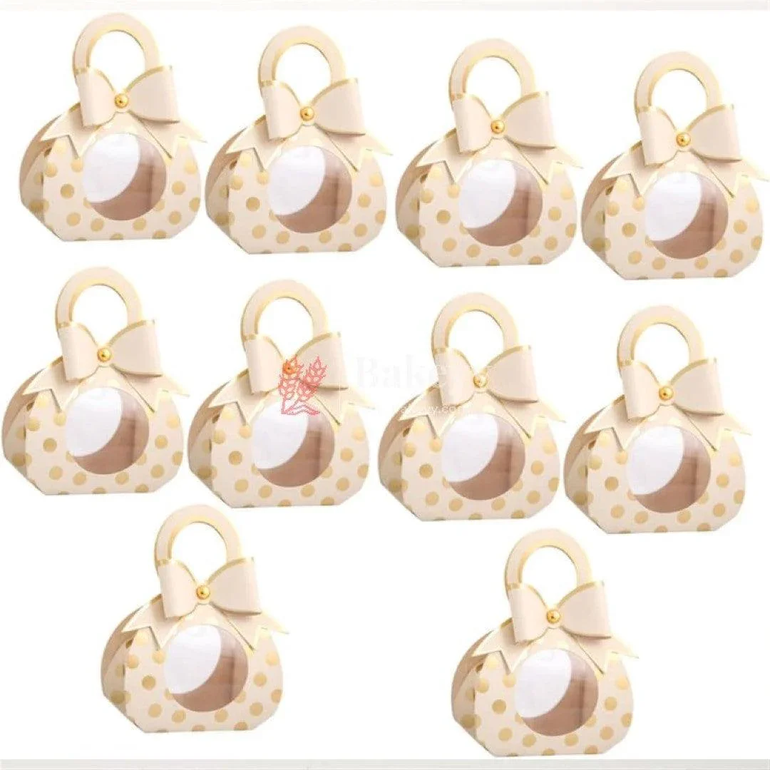 10pcs Bowtie Gift Box Wedding Party Favor Boxes with Window Candy Packaging Bag Small Box Kraft Paper Box with Handle - Image 5