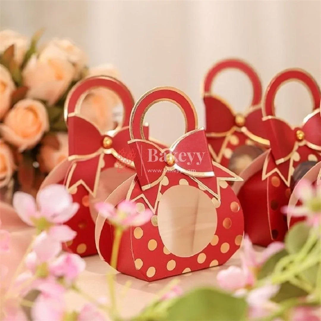 10pcs Bowtie Gift Box Wedding Party Favor Boxes with Window Candy Packaging Bag Small Box Kraft Paper Box with Handle - Image 9