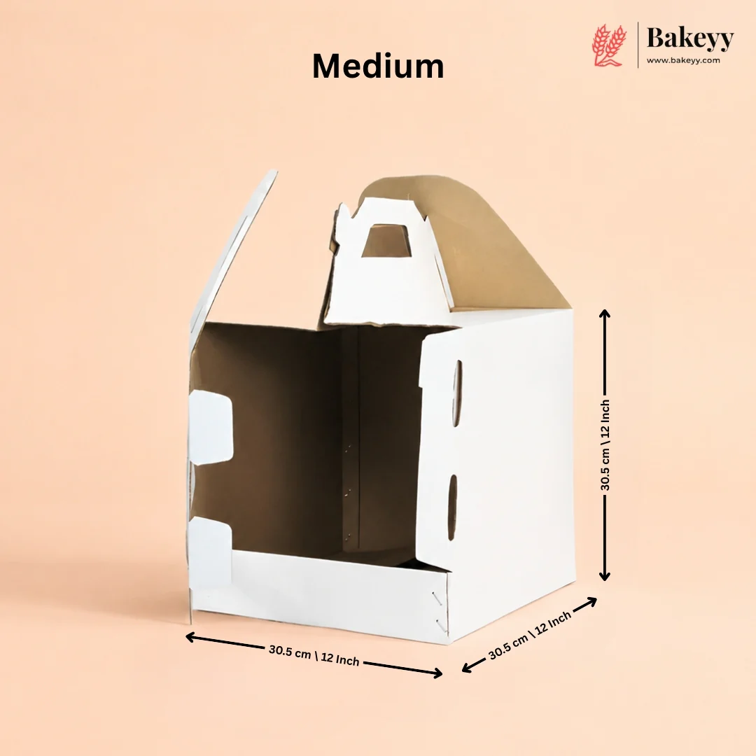 Corrugated Bakery Carry Box with Handle | Secure Cake & Pastry Packaging | Pack of 5 - Image 3