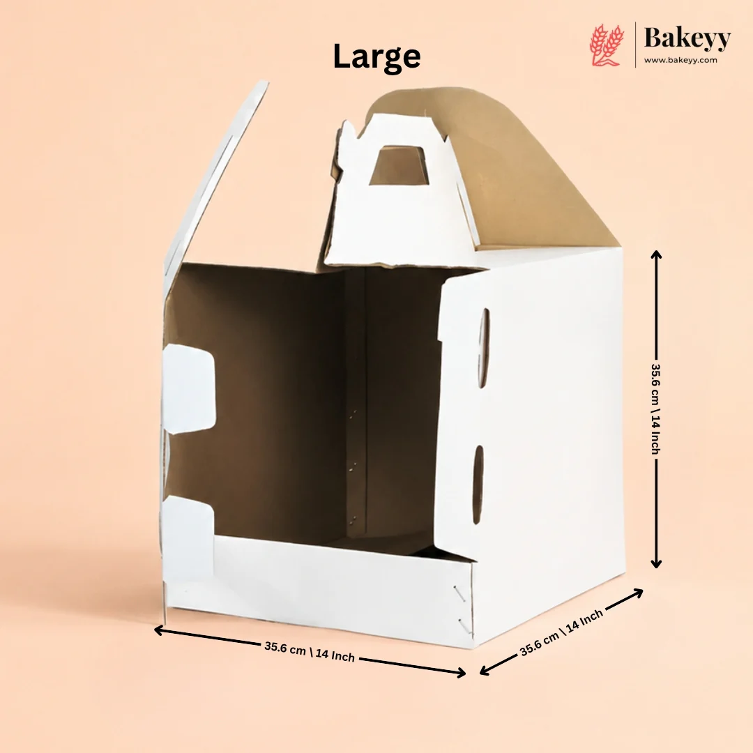 Corrugated Bakery Carry Box with Handle | Secure Cake & Pastry Packaging | Pack of 5 - Image 4