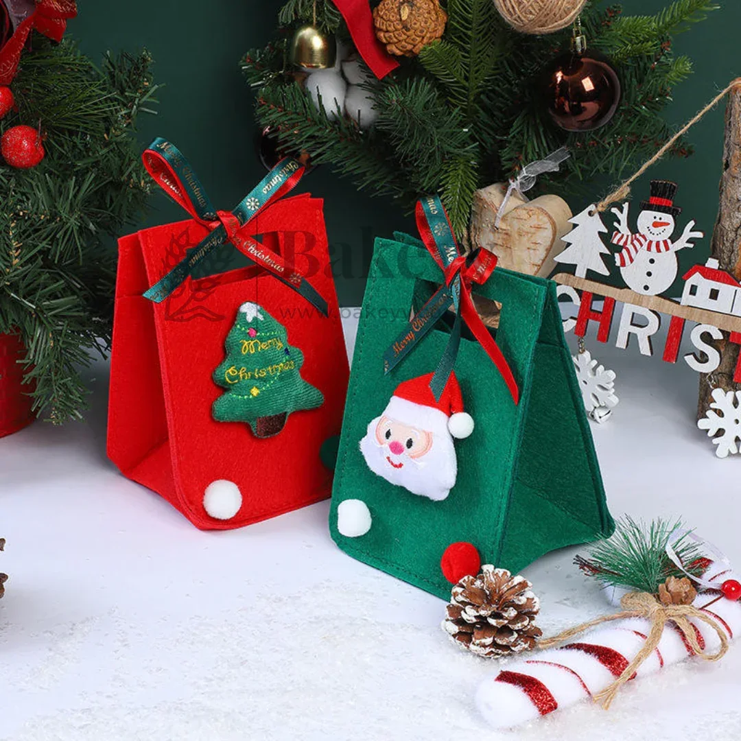 Cozy Christmas Felt Bags | Santa and Christmas Tree Design | Pack of 1