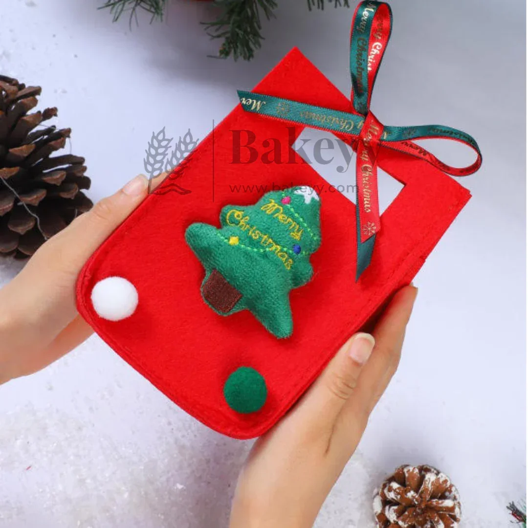 Cozy Christmas Felt Bags | Santa and Christmas Tree Design | Pack of 1 - Image 3