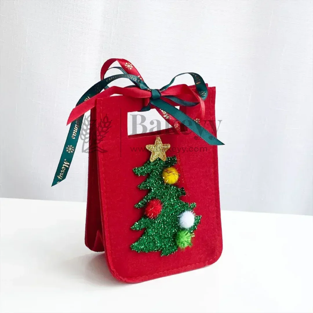 Cozy Christmas Felt Bags | Santa and Christmas Tree Design | Pack of 1 - Image 5