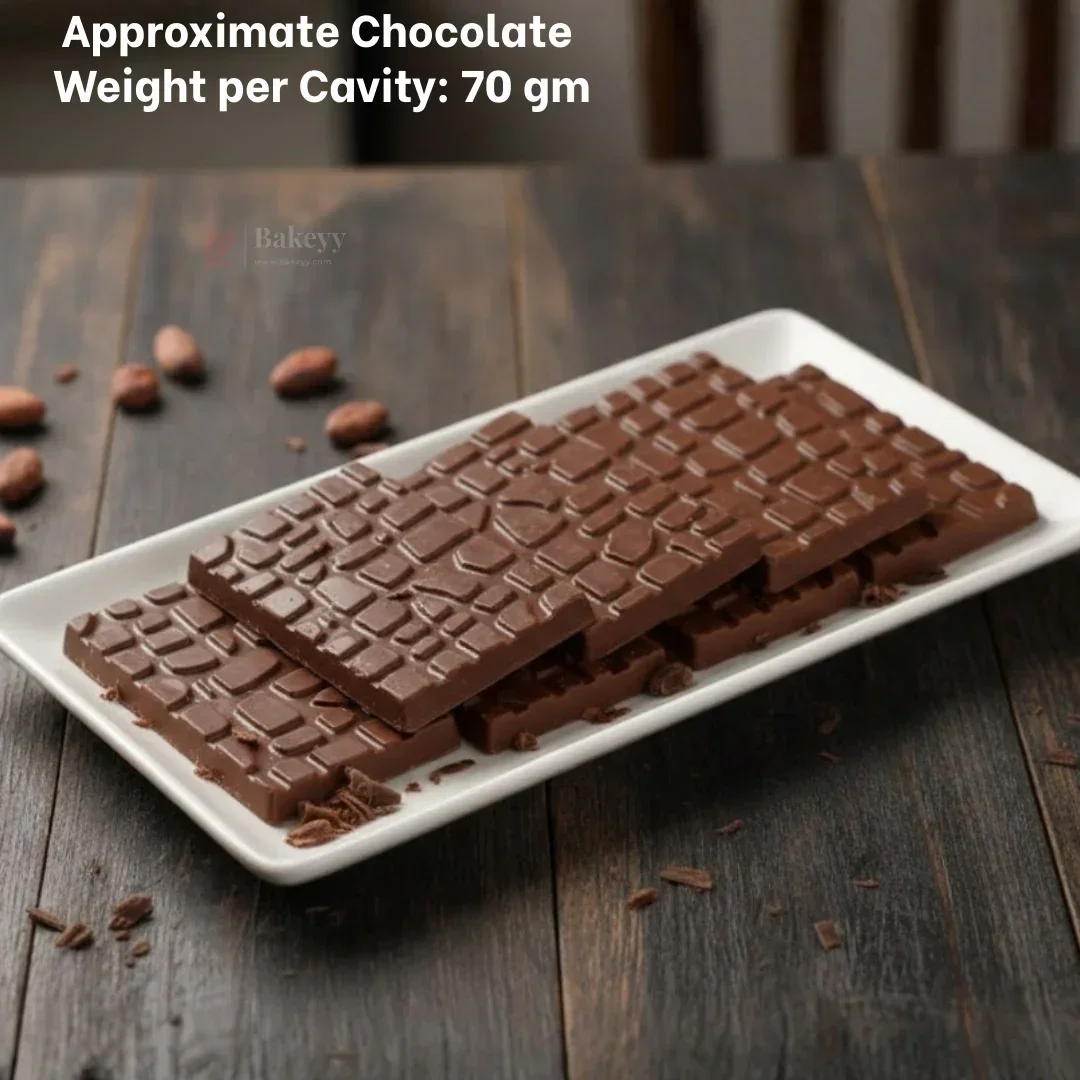 Mould 496-Cracked Stone Bar Chocolate Mould Tray | 3 Cavity | Party Favor Mould | Pack of 1 - Image 3