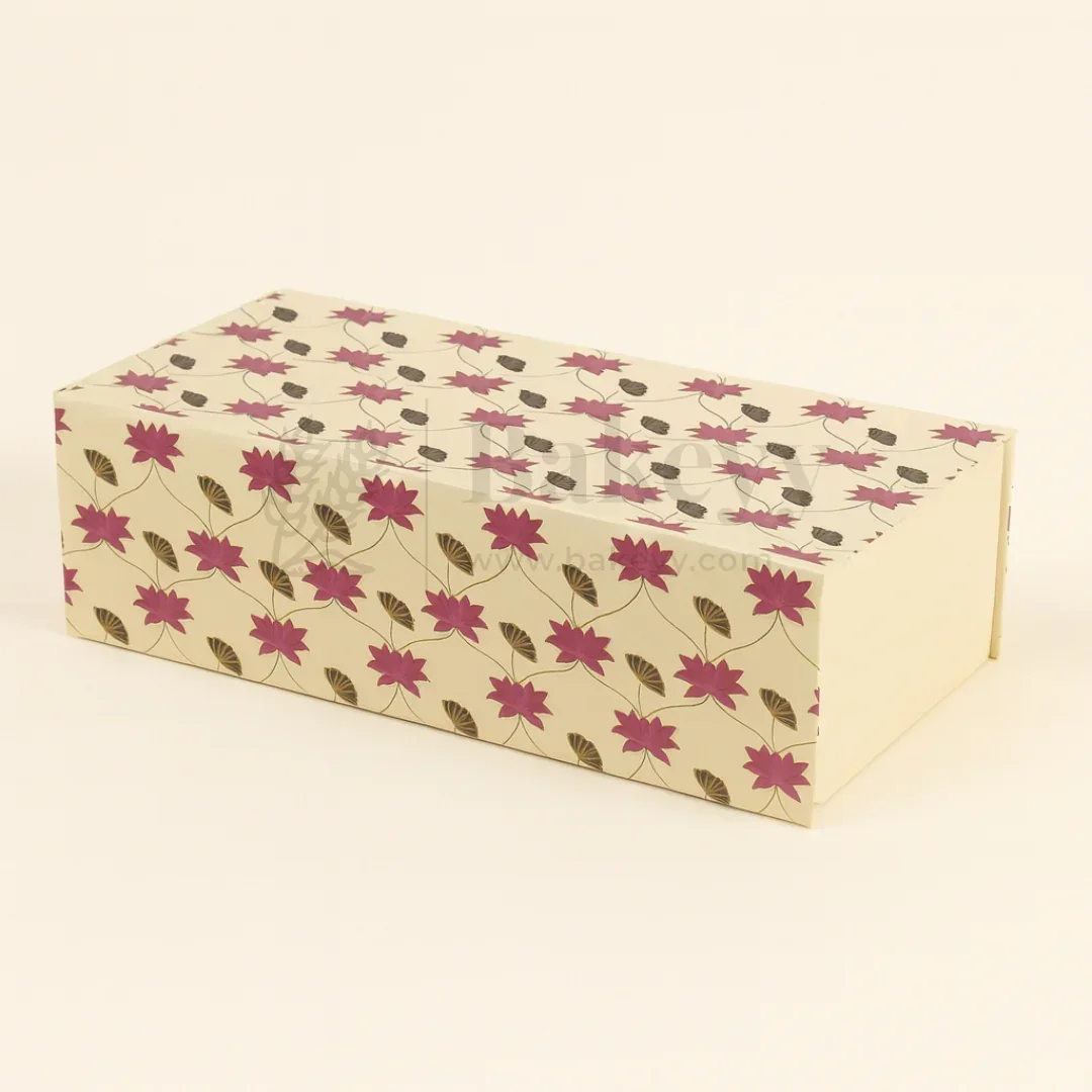 Cream Printed Hamper Box with 3 PET Jars| 1 Piece - Image 3