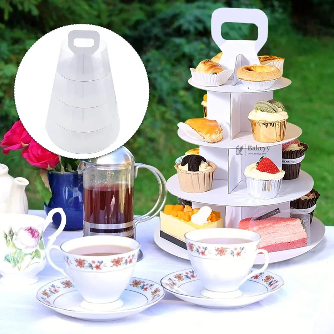 Cupcake Stand With Transparent Dome Cover | 2, 3 and 4 Tier Cupcake Stands | Pack of 1 - Image 3