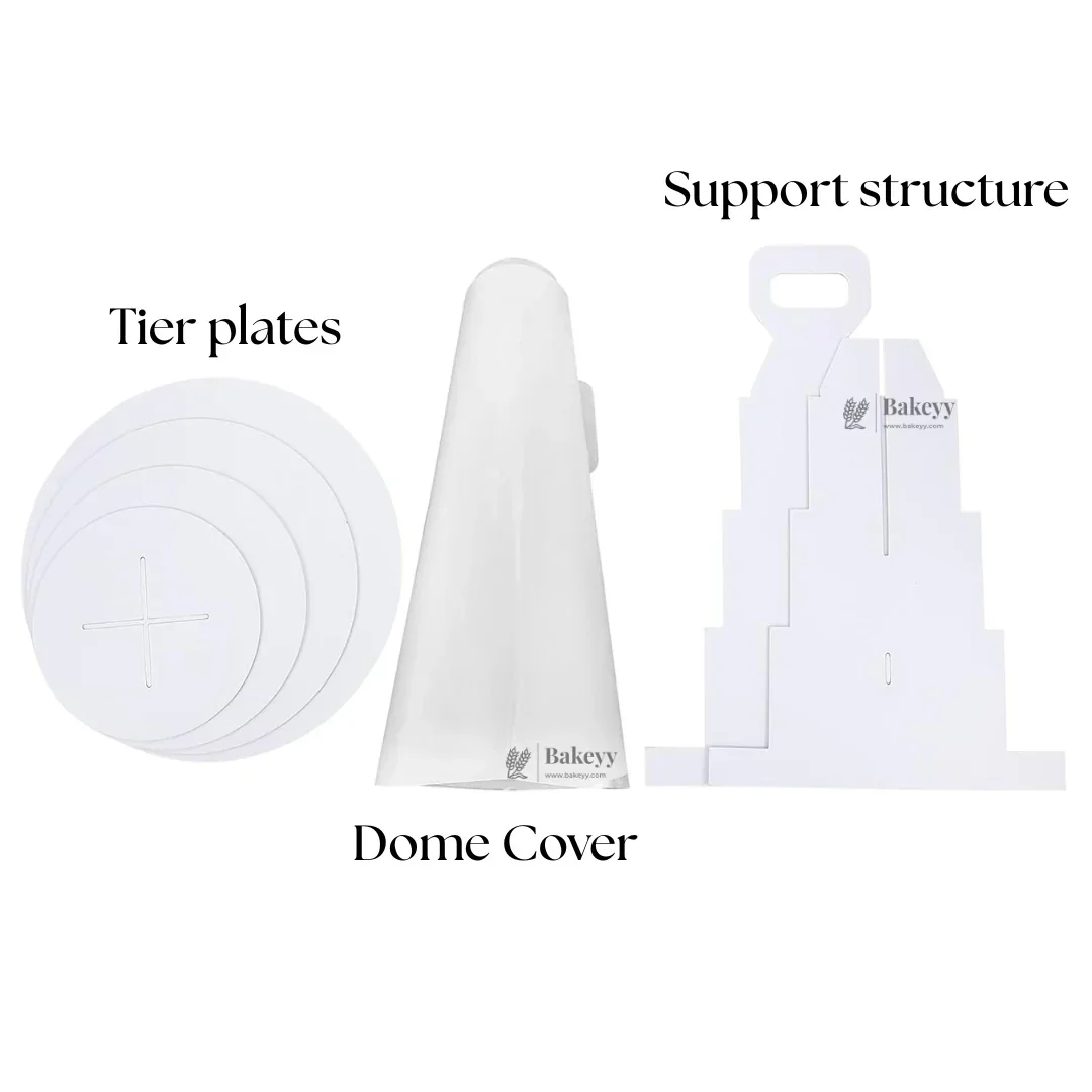 Cupcake Stand With Transparent Dome Cover | 2, 3 and 4 Tier Cupcake Stands | Pack of 1 - Image 5