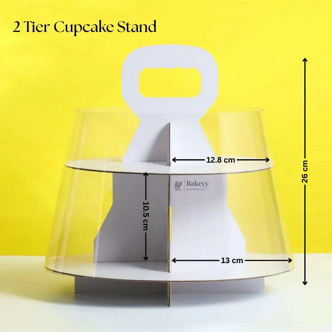 Cupcake Stand With Transparent Dome Cover | 2, 3 and 4 Tier Cupcake Stands | Pack of 1 - Image 6