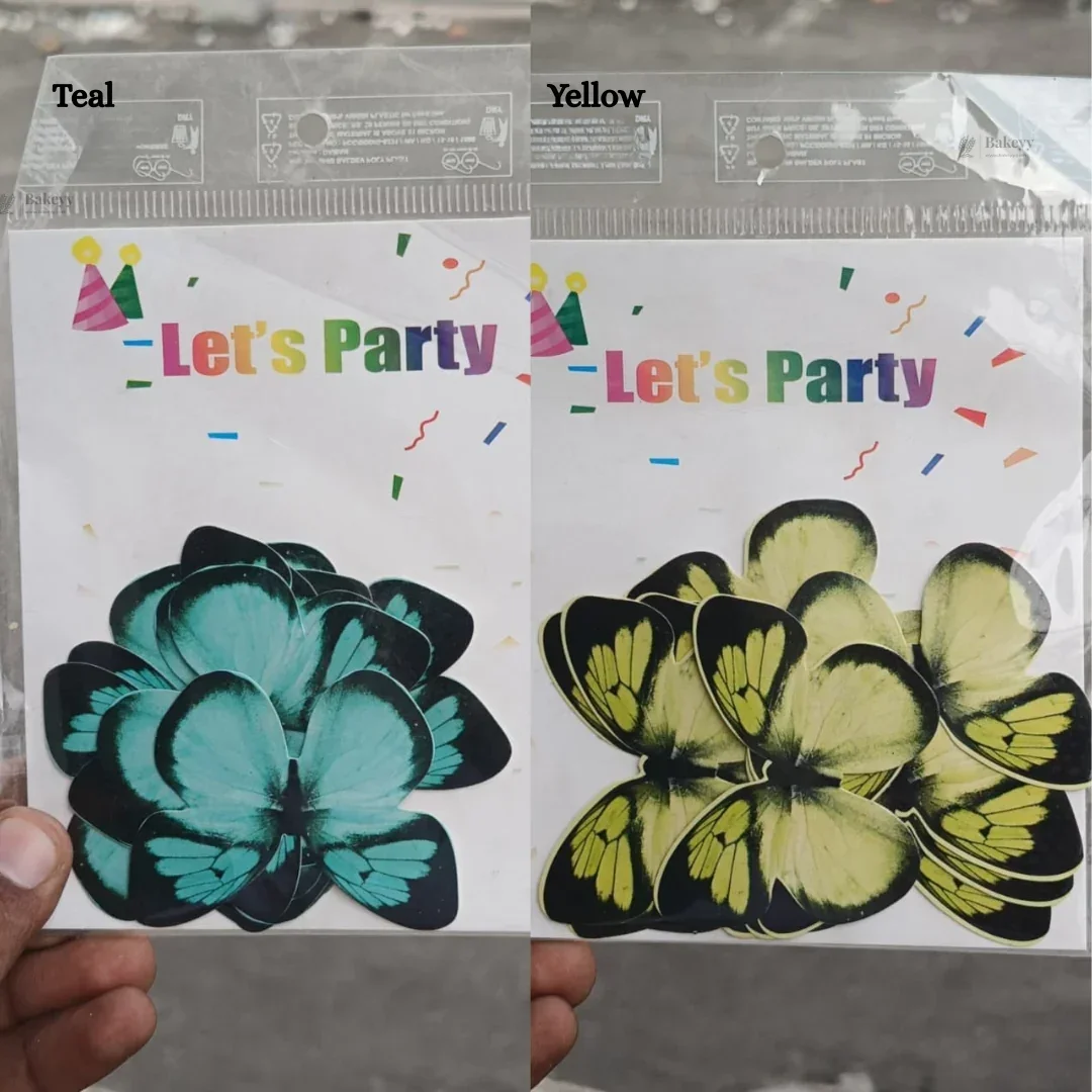 Black-Edged Heartwing Butterfly Toppers | Dual-Tone Gradient Wings with Bold Outline | Multiple Color Options Available | Pack of 1 - Image 3