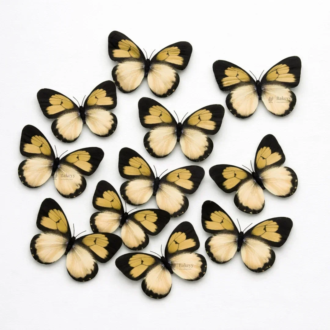 Black-Edged Heartwing Butterfly Toppers | Dual-Tone Gradient Wings with Bold Outline | Multiple Color Options Available | Pack of 1 - Image 4