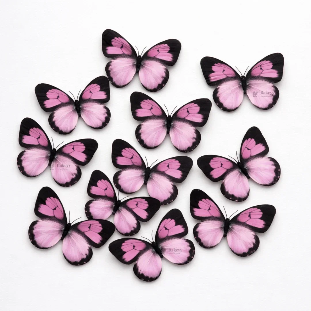 Black-Edged Heartwing Butterfly Toppers | Dual-Tone Gradient Wings with Bold Outline | Multiple Color Options Available | Pack of 1 - Image 7