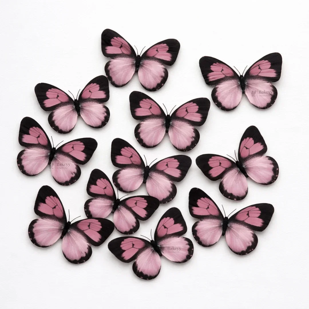Black-Edged Heartwing Butterfly Toppers | Dual-Tone Gradient Wings with Bold Outline | Multiple Color Options Available | Pack of 1 - Image 8