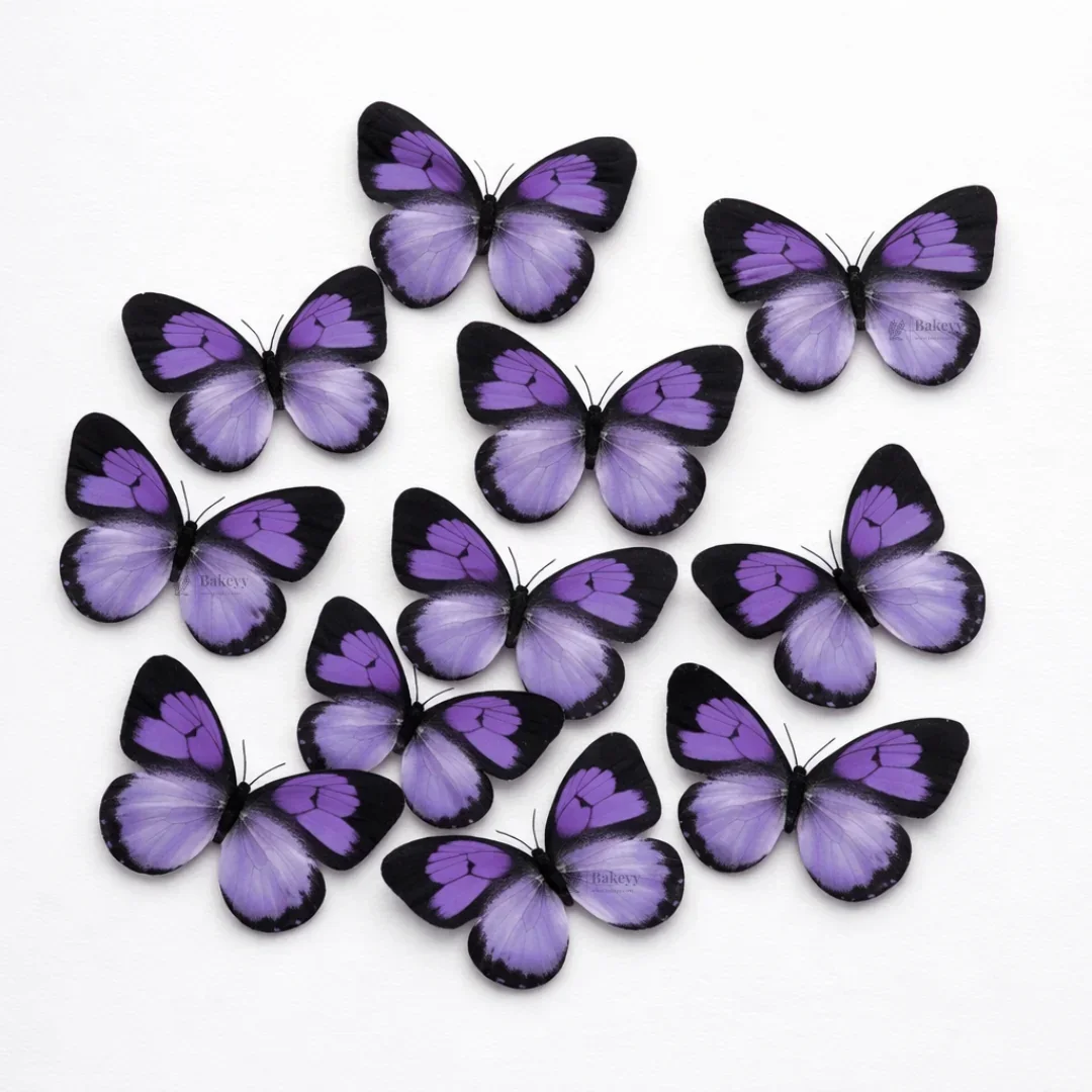 Black-Edged Heartwing Butterfly Toppers | Dual-Tone Gradient Wings with Bold Outline | Multiple Color Options Available | Pack of 1 - Image 9