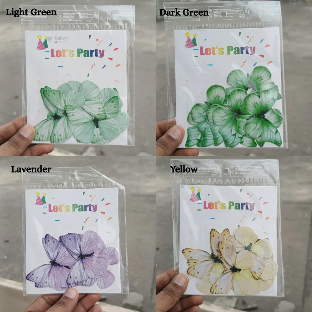 Leaf-Vein Butterfly Cake Toppers | Nature-Inspired Gradient Wing Design | Multiple Color Options Available | Pack of 1 - Image 3