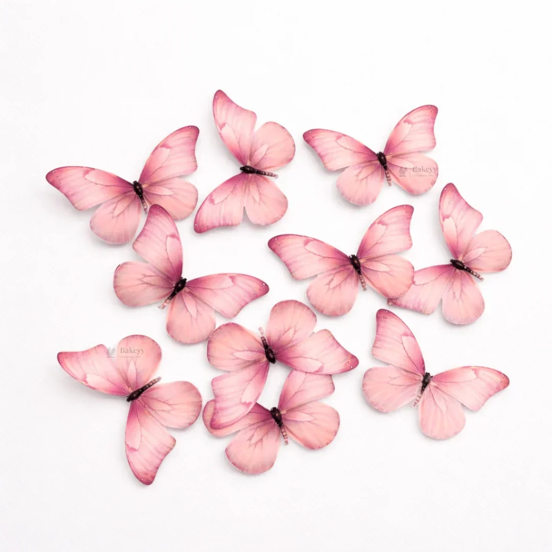 Leaf-Vein Butterfly Cake Toppers | Nature-Inspired Gradient Wing Design | Multiple Color Options Available | Pack of 1 - Image 8