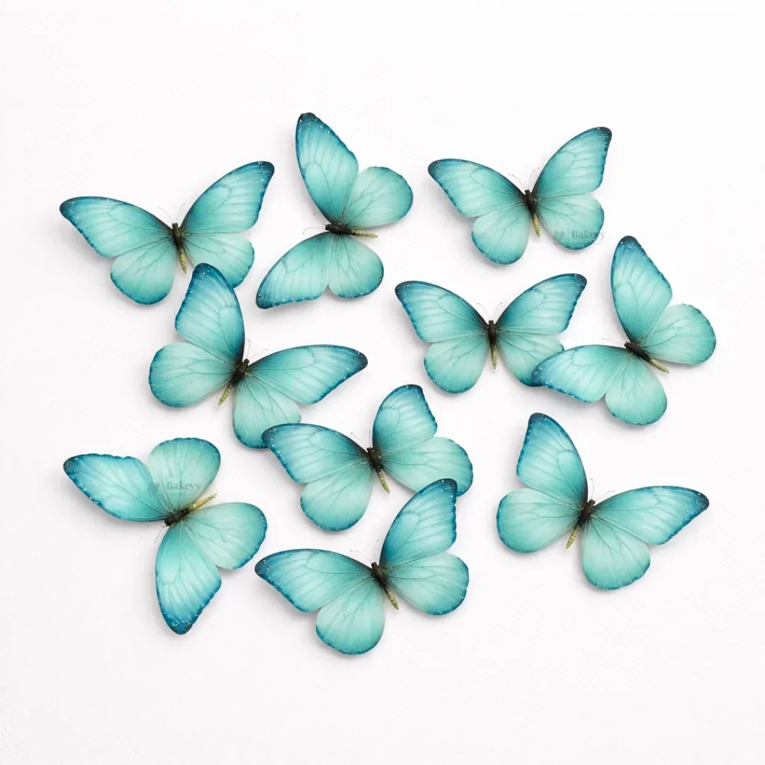 Leaf-Vein Butterfly Cake Toppers | Nature-Inspired Gradient Wing Design | Multiple Color Options Available | Pack of 1 - Image 9