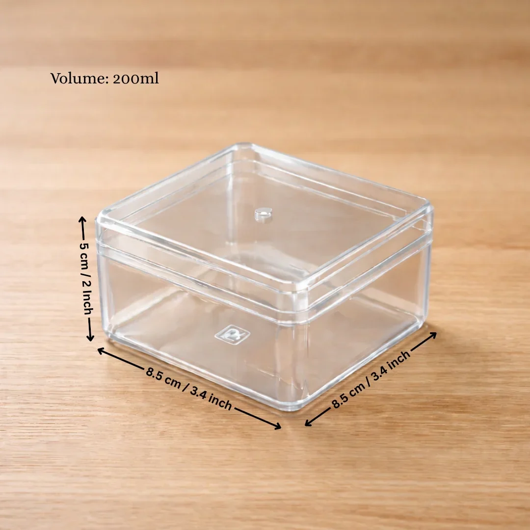 D69 (200ml), D62 (400ml) | Clear Square Plastic Dessert Container with Lid | Transparent Packaging Box | Pack of 6 - Image 4