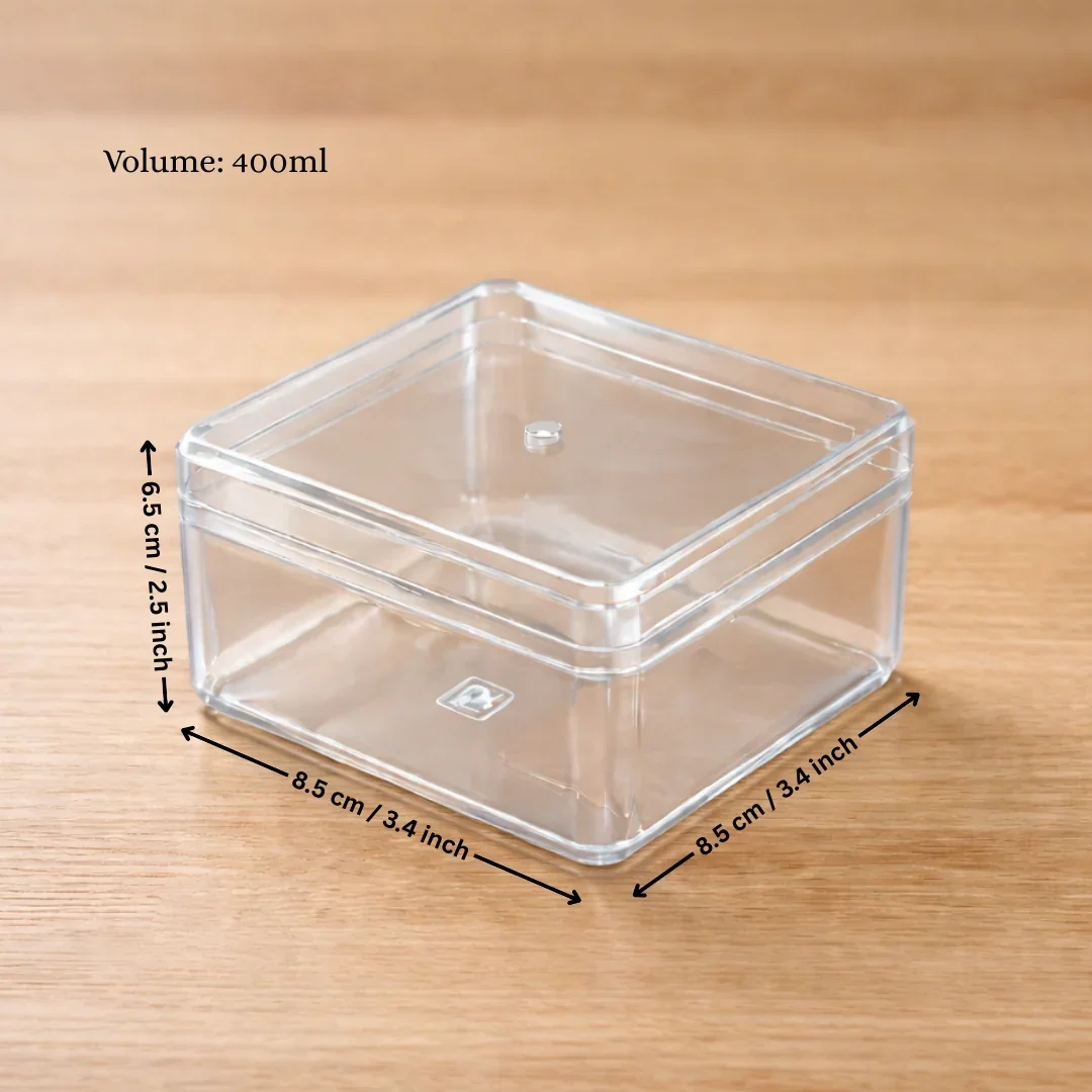 D69 (200ml), D62 (400ml) | Clear Square Plastic Dessert Container with Lid | Transparent Packaging Box | Pack of 6 - Image 5
