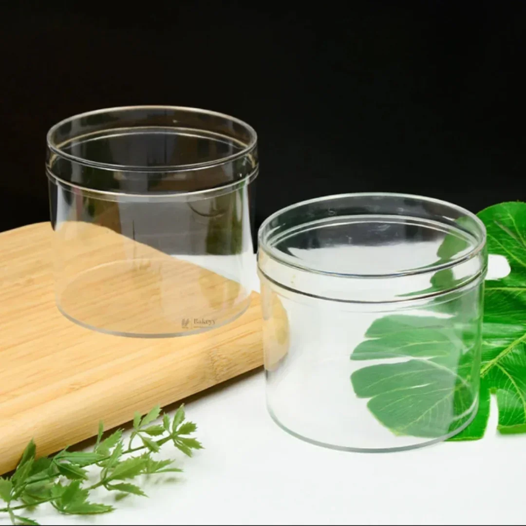 D70 (300ml), D63 (400ml) | Acrylic Transparent Round Food Container with Lid | Multipurpose Storage & Dessert Packaging Box | Reusable Clear Container | Pack of 10 - Image 3